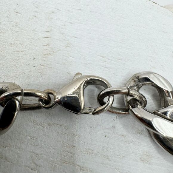 Sterling Silver 14k Gold Engraved N W ID Bracelet Dolan Bullock Curb Chain - Picture 5 of 9